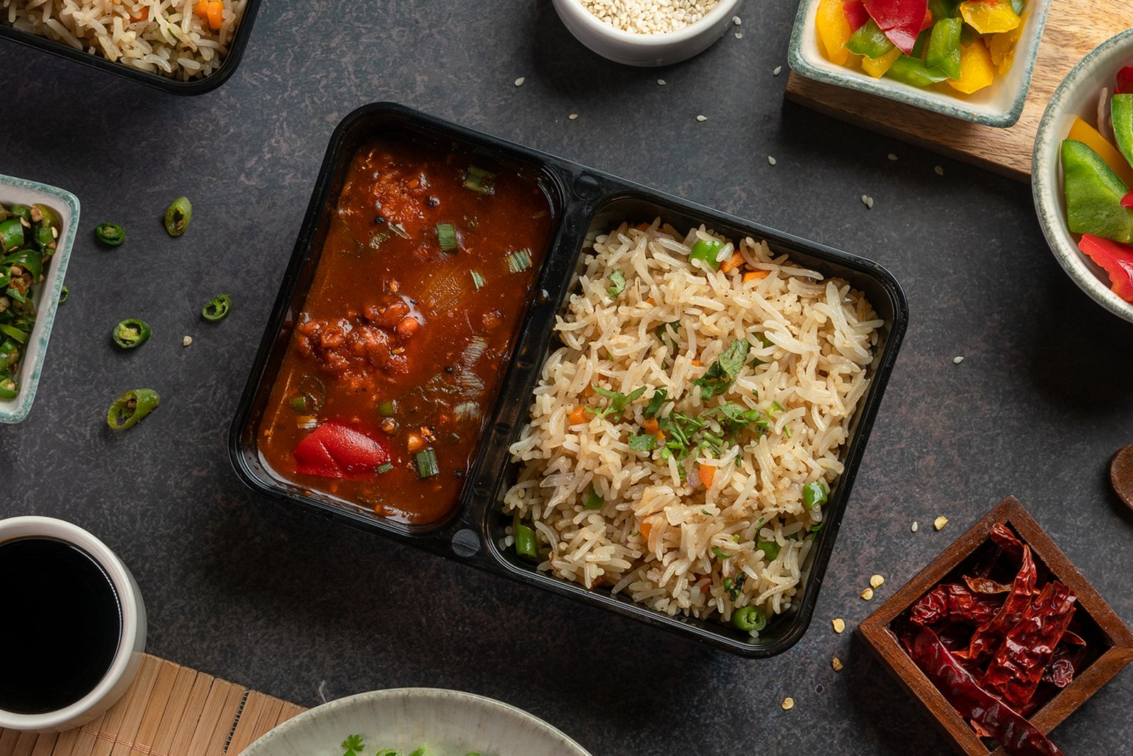 Veg Fried Rice + Manchurian